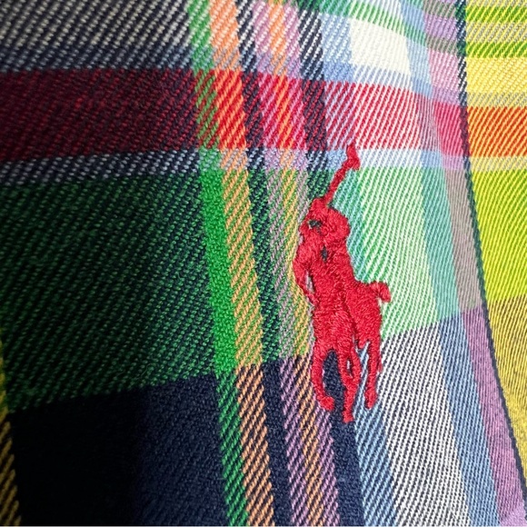 Ralph Lauren Colorful Plaid Y2K Mens Button Up Long Sleeve Dress Shirt Size XL - Picture 3 of 7